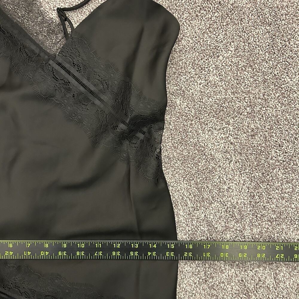 House of Harlow Women's Satin Lace Dress Asymmetrical Black Side Zip Size XS NWT - Picture 10 of 16